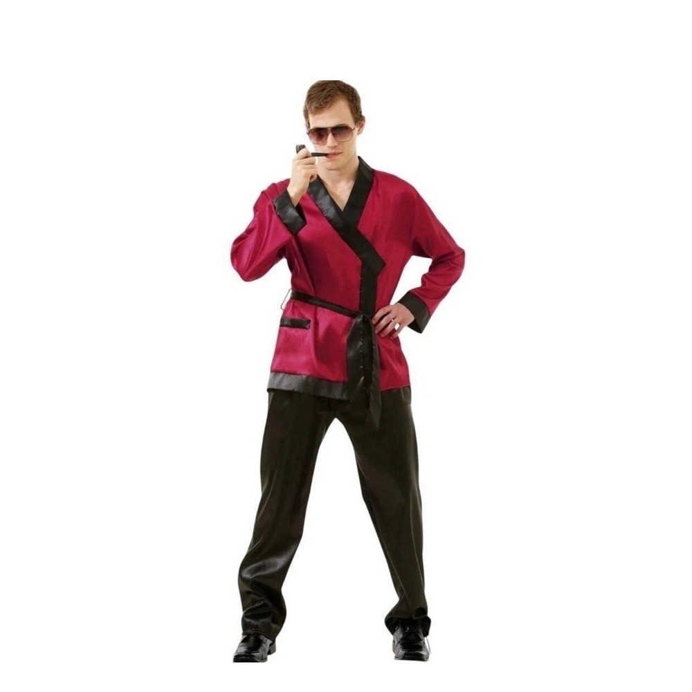 Bunny Enthusiast Costume Halloween Mansion Manager‎ Red Satin Robe XL